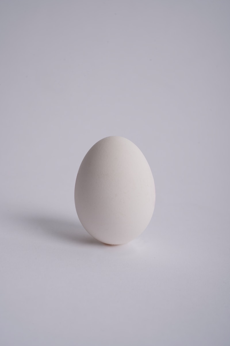 2 white eggs on white surface